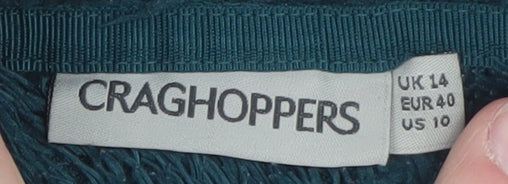 Craghoppers Women Teal Fleece Pullover 1/2 Zip Sweatshirt UK 14