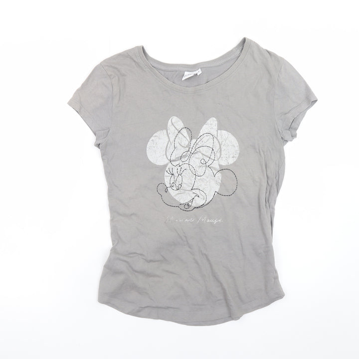 Disney Minnie Mouse Grey Women's S Cotton T-Shirt