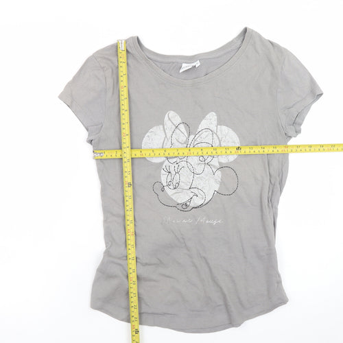 Disney Minnie Mouse Grey Women's S Cotton T-Shirt