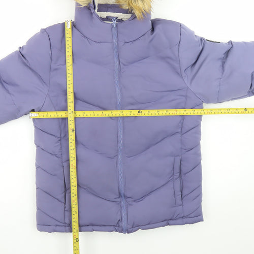 SoulCal & Co Teens Purple Hooded Puffer Jacket 12 Lined Winter Coat