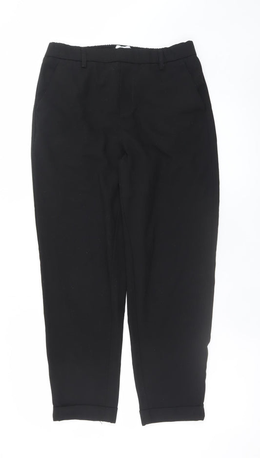 Savida Women’s Black Cropped Trousers Size 12 Polyester Blend