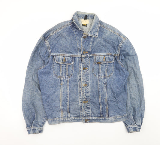 Lee Men's Blue Denim Rider Jacket M Retro Cotton Western Style