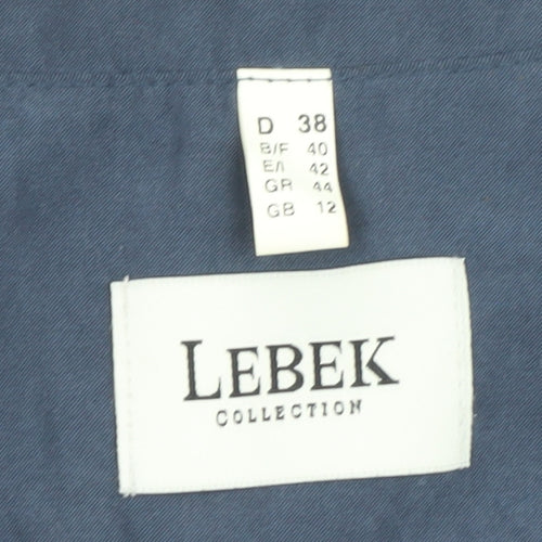Lebek Women's Blue Sleeveless Button Basic Blouse Size 12