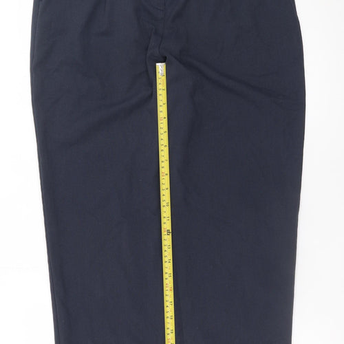 Marks and Spencer Women's Blue Regular Fit Pleated Trousers Size 14