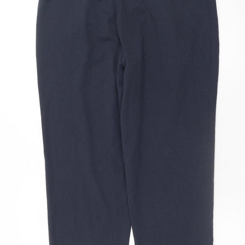 Marks and Spencer Women's Blue Regular Fit Pleated Trousers Size 14