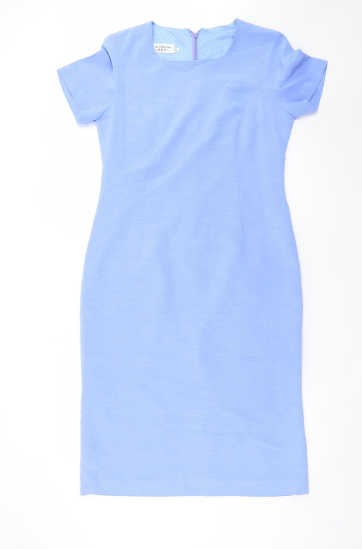 Lucinda Grey Women Blue Size 12 Sheath Knee Length Dress
