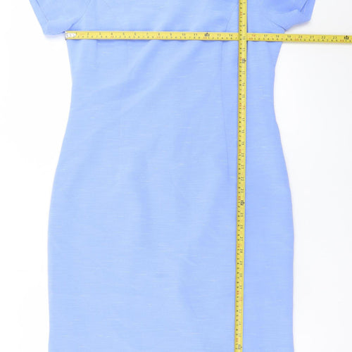Lucinda Grey Women Blue Size 12 Sheath Knee Length Dress
