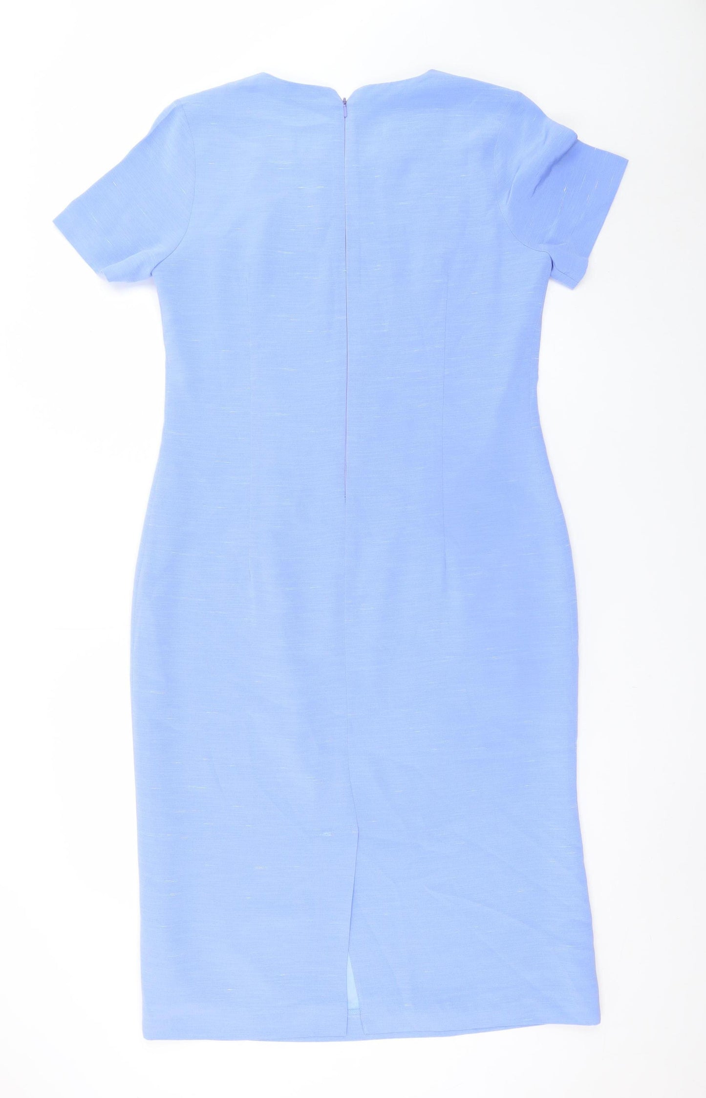 Lucinda Grey Women Blue Size 12 Sheath Knee Length Dress