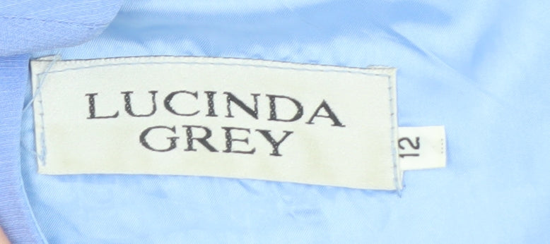 Lucinda Grey Women Blue Size 12 Sheath Knee Length Dress