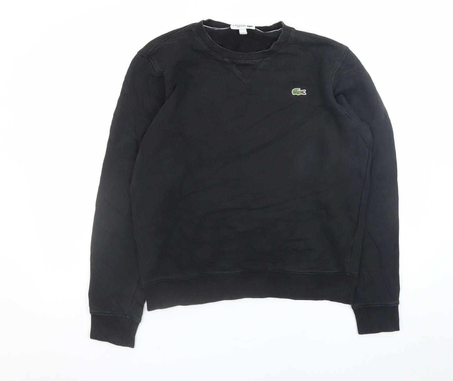 Lacoste Sport Men’s Black Crew Neck Sweatshirt Size S Regular Fit
