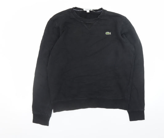 Lacoste Sport Men’s Black Crew Neck Sweatshirt Size S Regular Fit