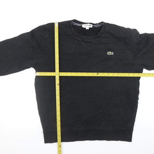Lacoste Sport Men’s Black Crew Neck Sweatshirt Size S Regular Fit