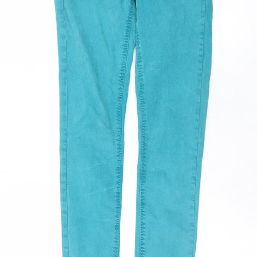 ZARA Women Green Skinny Jeans Size 10 Slim Fit Stretch Denim