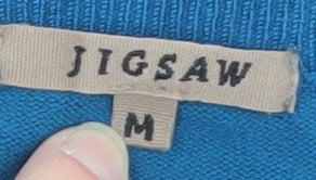 Jigsaw Women Blue M Viscose Blend Crew Neck Long Sleeve Pullover Jumper