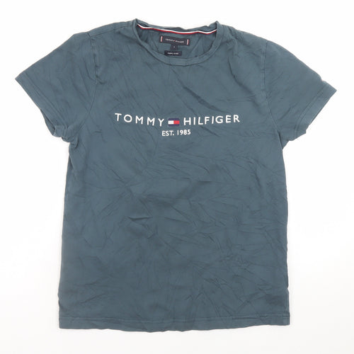 Tommy Hilfiger Men's Blue Logo Short Sleeve Crew Neck T-Shirt Size S