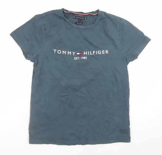 Tommy Hilfiger Men's Blue Logo Short Sleeve Crew Neck T-Shirt Size S