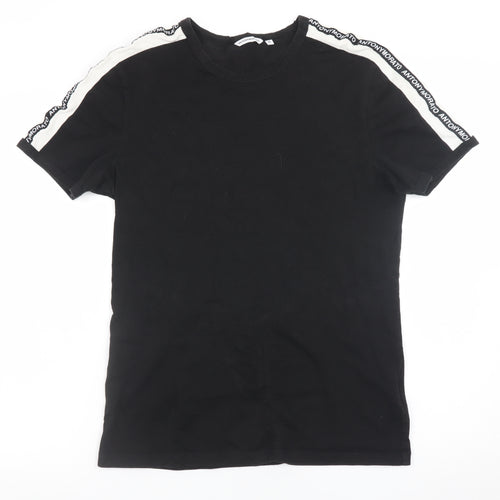 Antony Morato Men's Black Slim Fit Crew Neck Cotton T-Shirt Size M