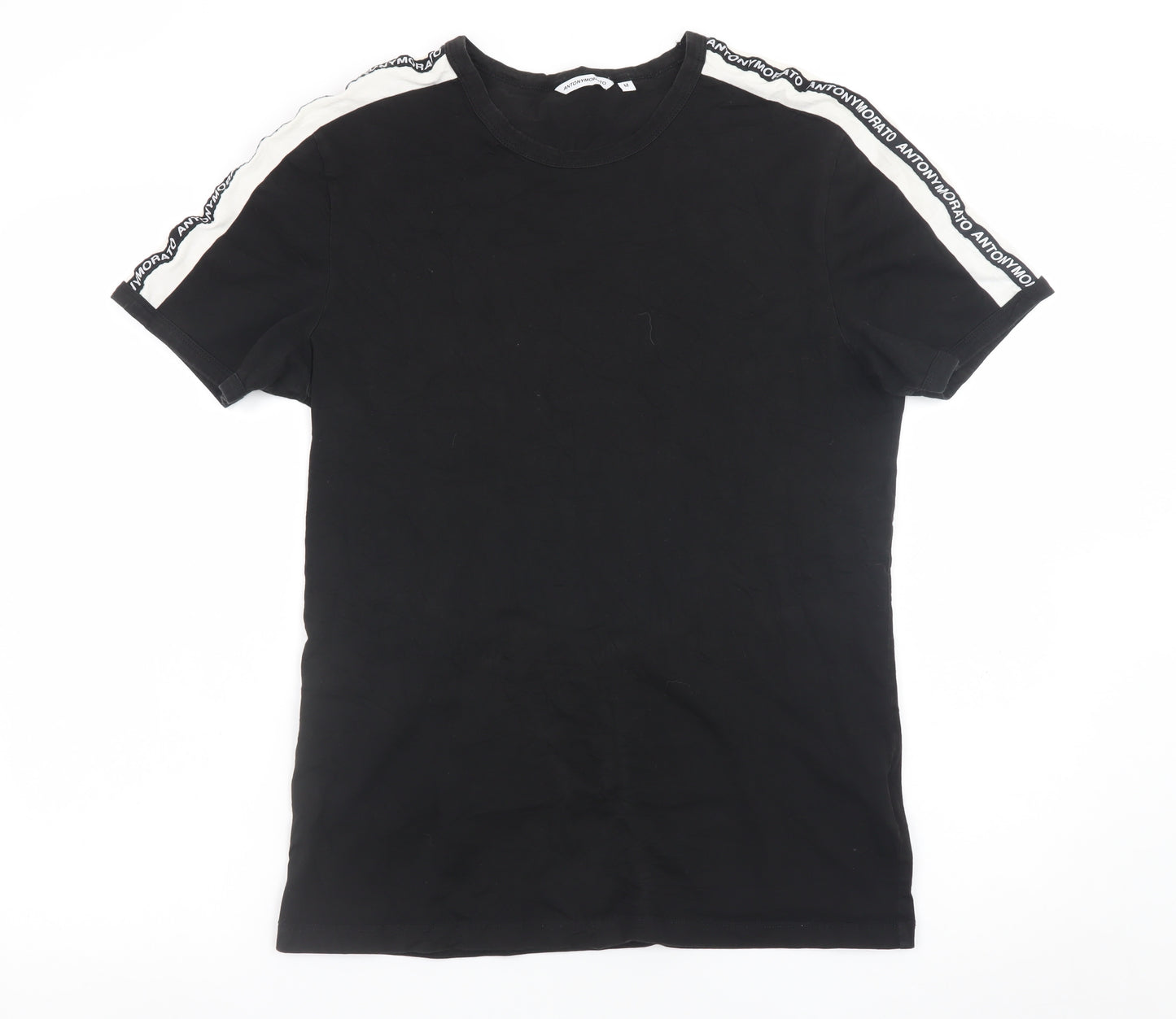Antony Morato Men's Black Slim Fit Crew Neck Cotton T-Shirt Size M