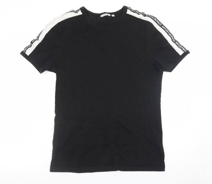 Antony Morato Men's Black Slim Fit Crew Neck Cotton T-Shirt Size M