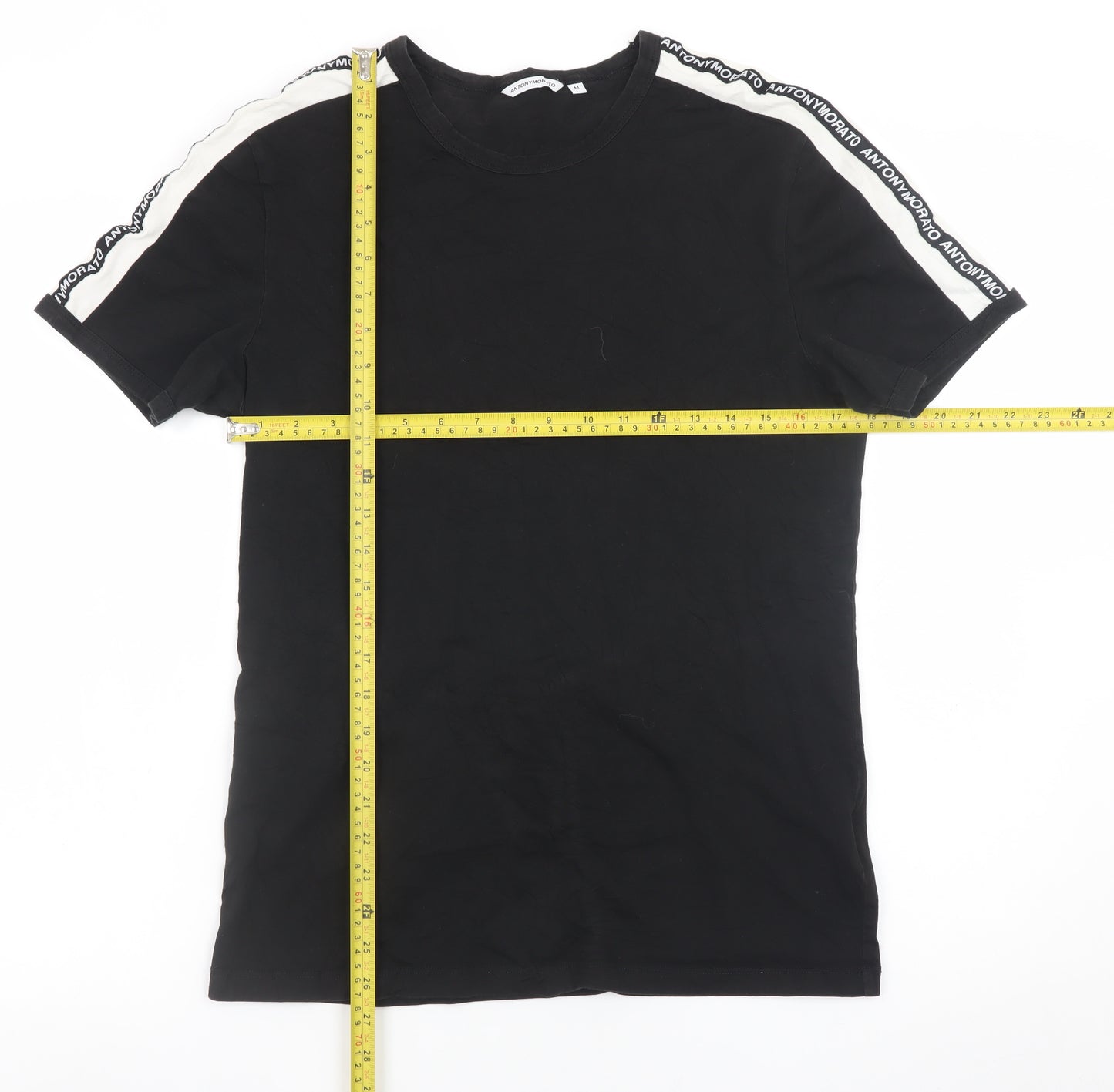 Antony Morato Men's Black Slim Fit Crew Neck Cotton T-Shirt Size M