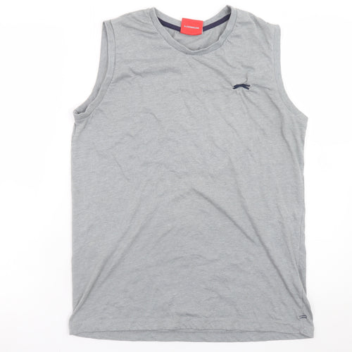 Slazenger Men's Grey Sleeveless Crew Neck Cotton T-Shirt M