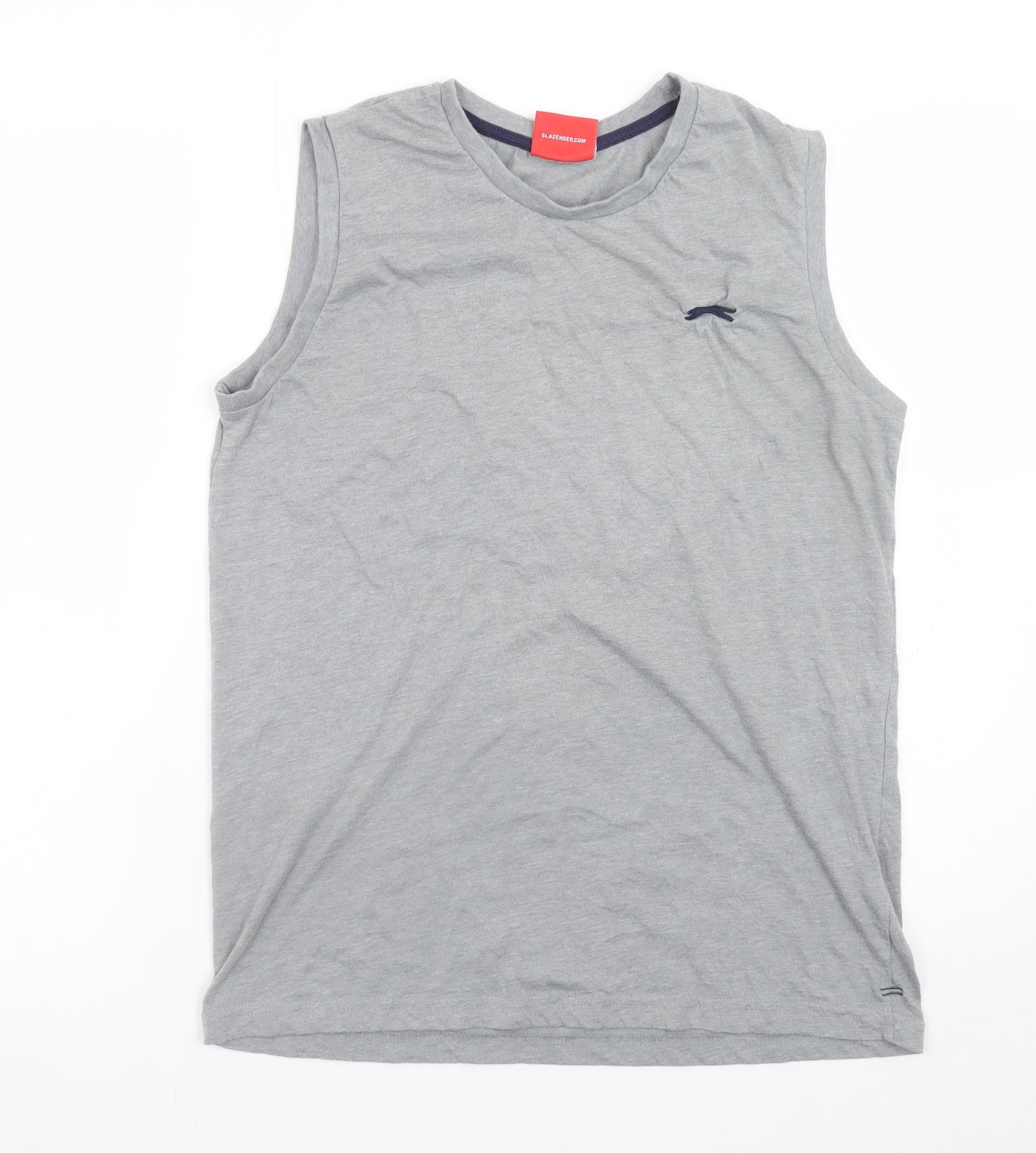 Slazenger Men's Grey Sleeveless Crew Neck Cotton T-Shirt M