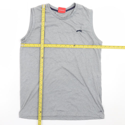Slazenger Men's Grey Sleeveless Crew Neck Cotton T-Shirt M
