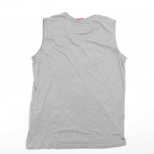 Slazenger Men's Grey Sleeveless Crew Neck Cotton T-Shirt M