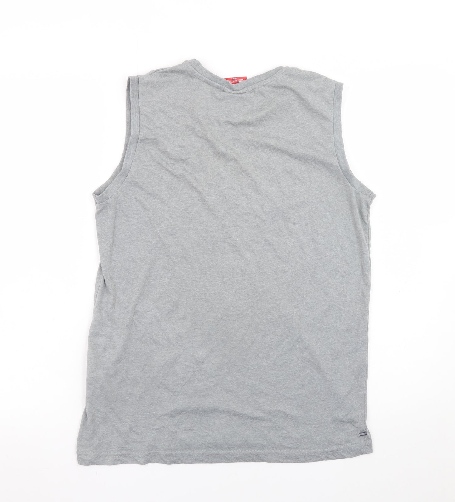 Slazenger Men's Grey Sleeveless Crew Neck Cotton T-Shirt M
