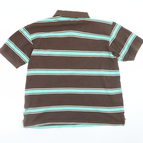 Fred Perry Men's Brown Striped Cotton Polo Shirt XL