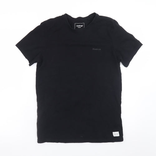 Firetrap Men's Black Cotton Crew Neck Short Sleeve T-Shirt M