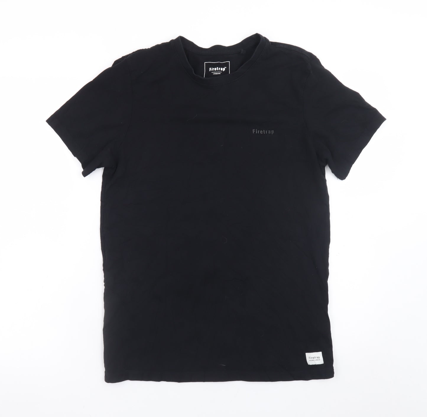 Firetrap Men's Black Cotton Crew Neck Short Sleeve T-Shirt M