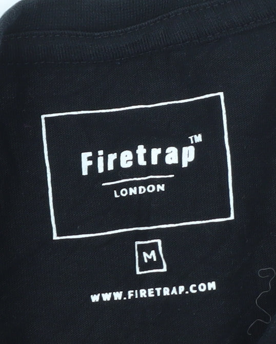 Firetrap Men's Black Cotton Crew Neck Short Sleeve T-Shirt M