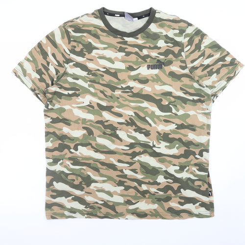 Puma Men's XL Camouflage Crew Neck Cotton T-Shirt