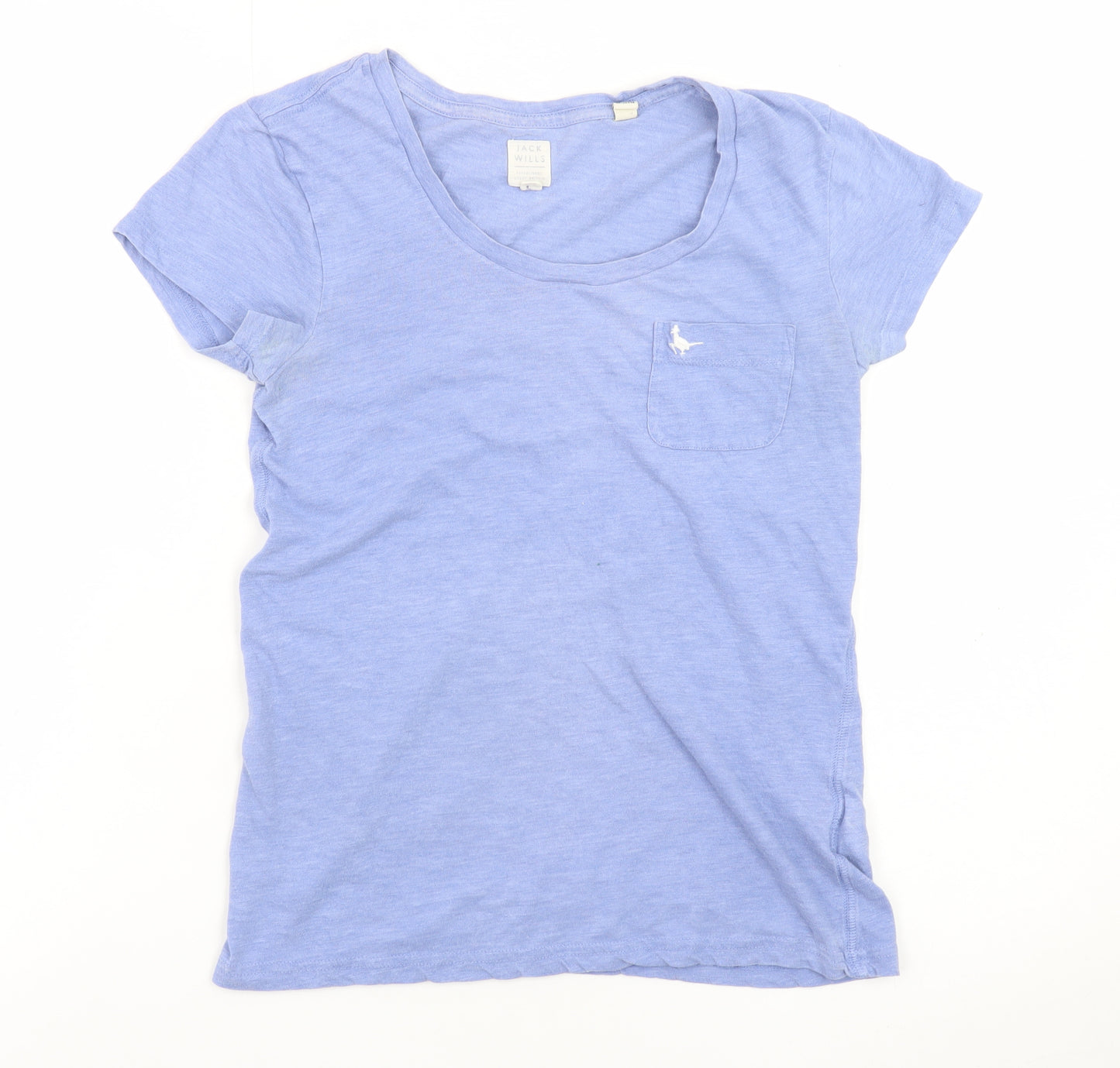 Jack Wills Womens Blue Basic T-Shirt Size 6 Short Sleeve