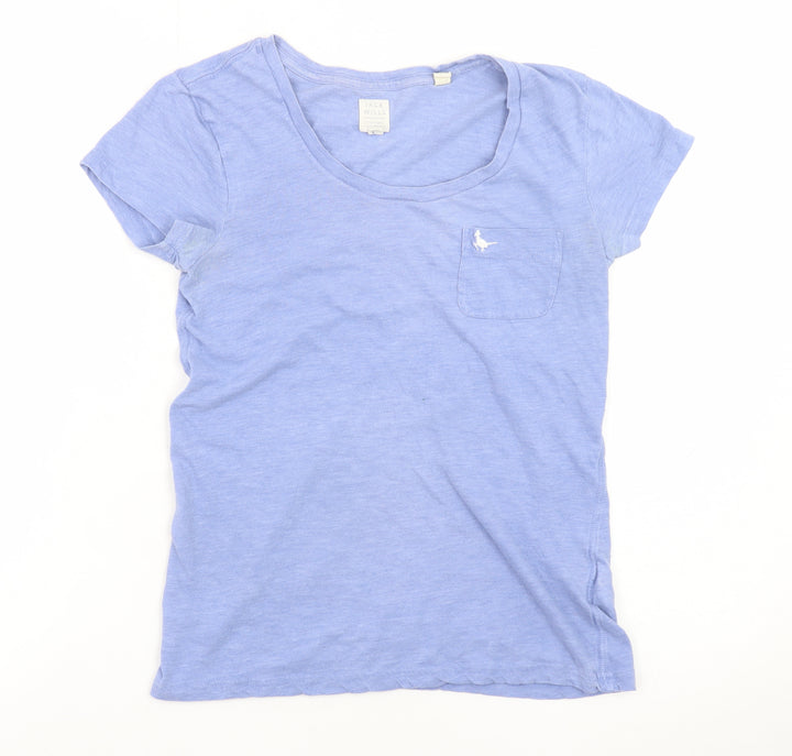 Jack Wills Womens Blue Basic T-Shirt Size 6 Short Sleeve