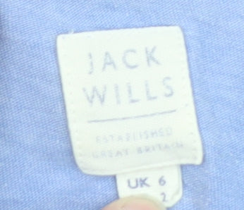 Jack Wills Womens Blue Basic T-Shirt Size 6 Short Sleeve