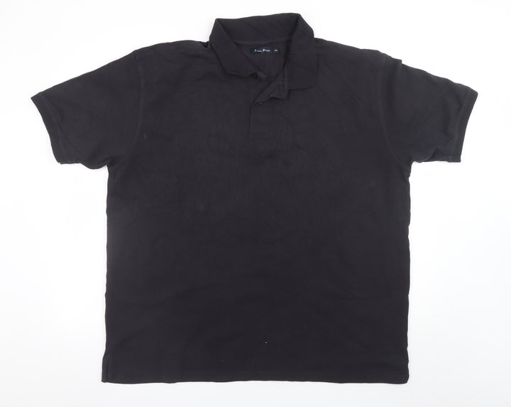 James Pringle Men's Black 2XL Cotton Polo Shirt