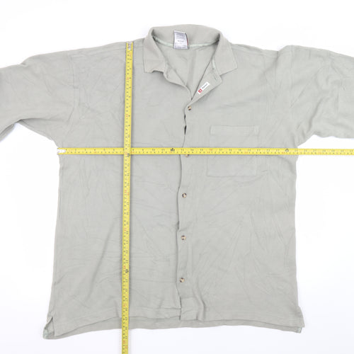 Hanes Men’s Grey XL Cotton Collared Button Basic Jacket