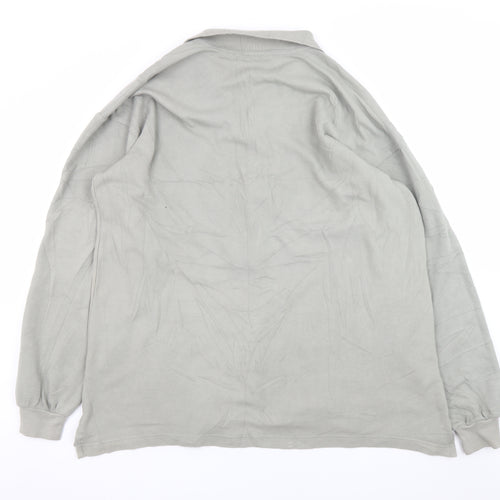 Hanes Men’s Grey XL Cotton Collared Button Basic Jacket