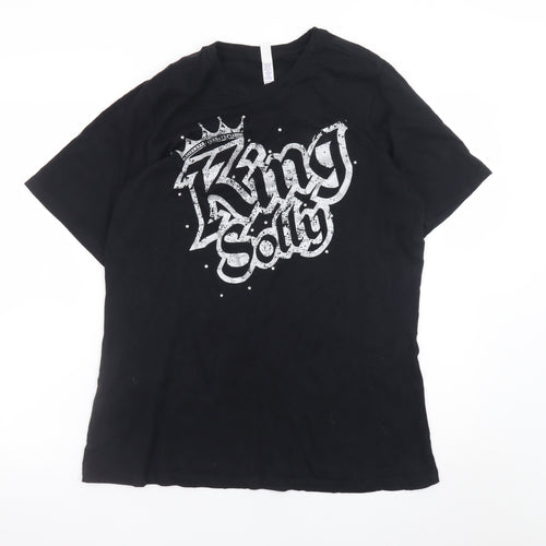 Bella Womens Black XL Graphic Cotton Short Sleeve T-Shirt