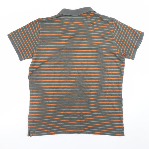 BAM Men's Grey Striped Bamboo Polo Shirt XL Regular Fit