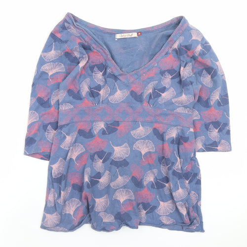 White Stuff Womens Blue Floral Tunic Blouse Size 12