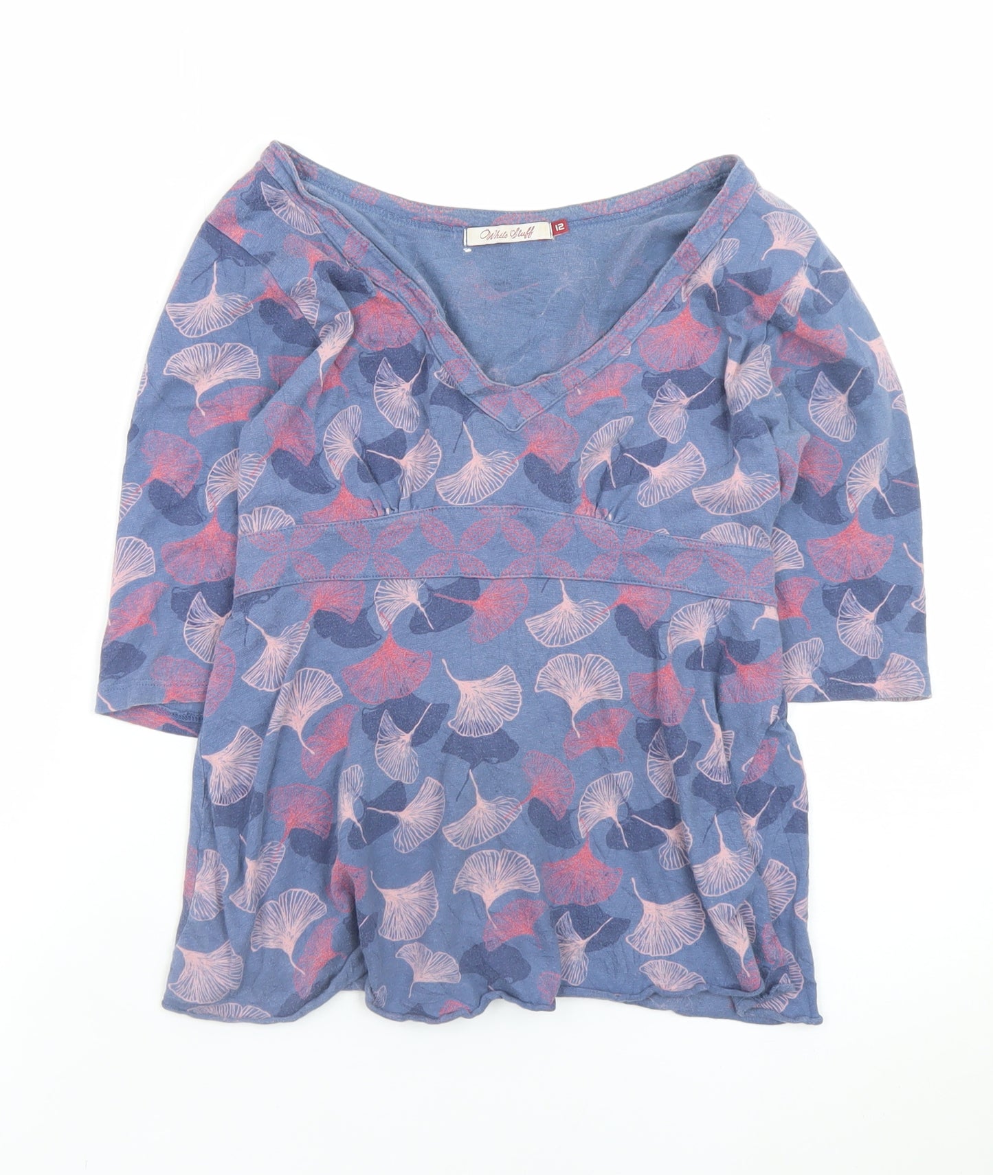 White Stuff Womens Blue Floral Tunic Blouse Size 12