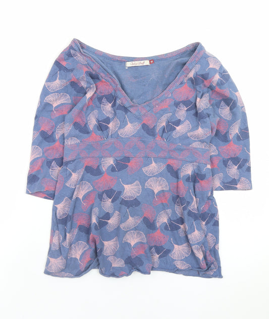 White Stuff Womens Blue Floral Tunic Blouse Size 12