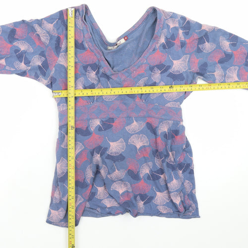 White Stuff Womens Blue Floral Tunic Blouse Size 12