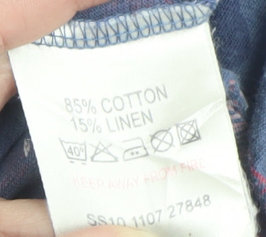 White Stuff Womens Blue Floral Tunic Blouse Size 12