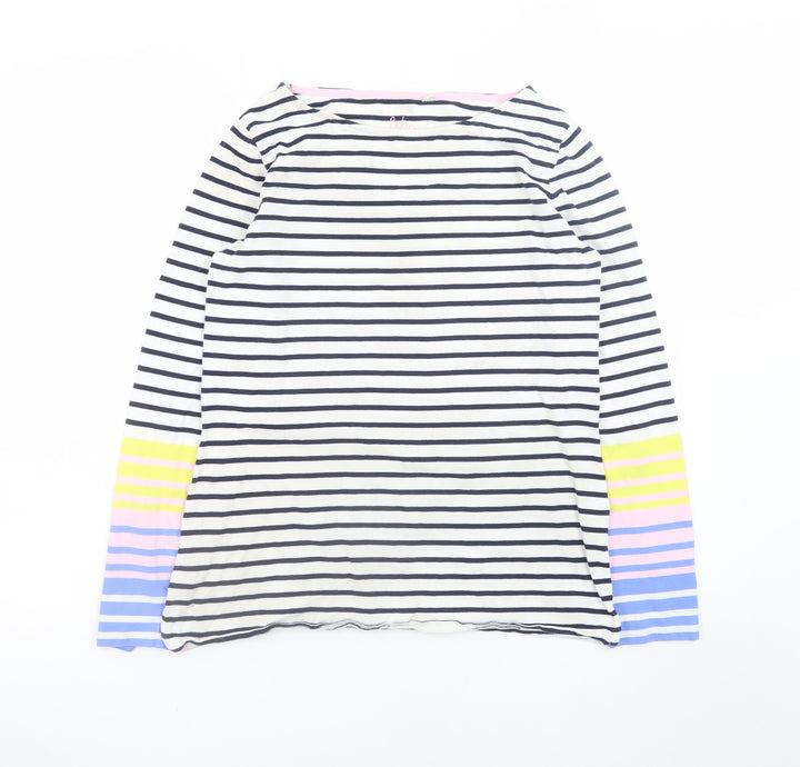 Boden Womens Multicoloured Striped Cotton Long Sleeve T-Shirt UK 12