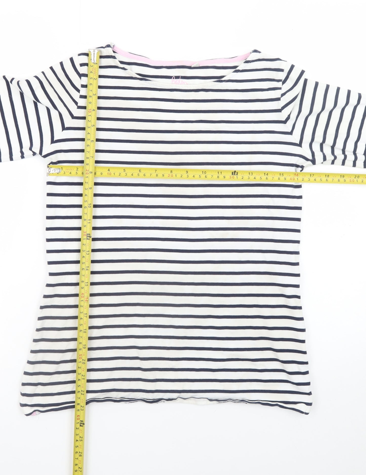 Boden Womens Multicoloured Striped Cotton Long Sleeve T-Shirt UK 12