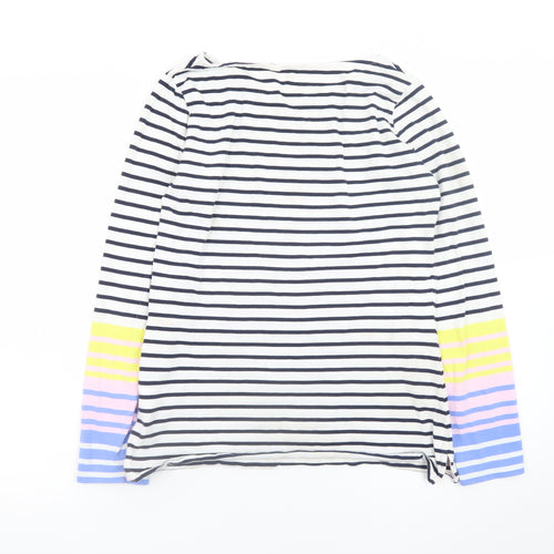 Boden Womens Multicoloured Striped Cotton Long Sleeve T-Shirt UK 12